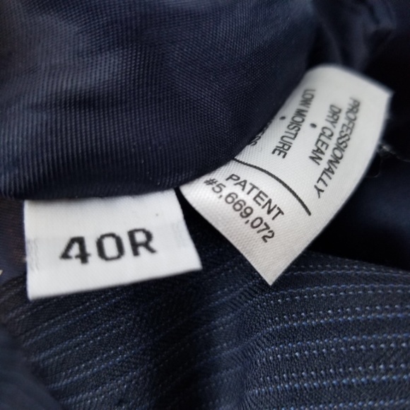 HART SCHAFFNER MARX- 40R 36X29 Mens 2 Piece Suit Dark Navy Blue With Stripes - Picture 8 of 16